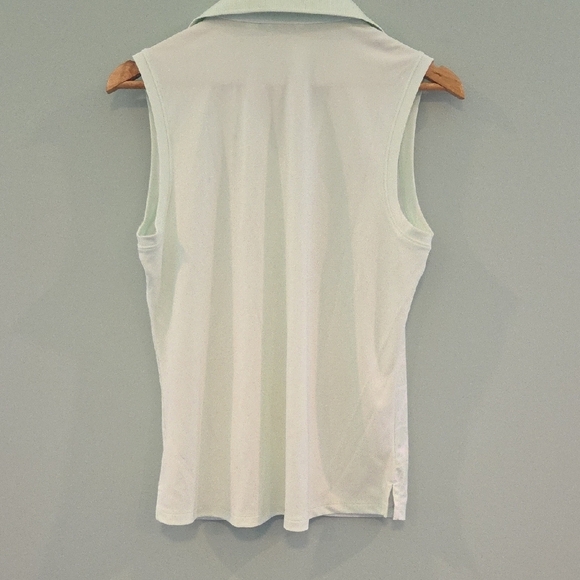 Lady Hagen Green Sleeveless Fitted Polo Tank Size Large With Shell Design - Picture 4 of 8